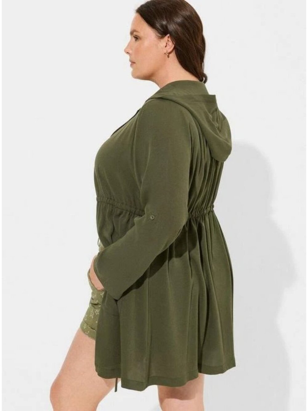 Torrid Washable Gauze Hooded Kimono Drawstring Waist - Picture 2 of 3